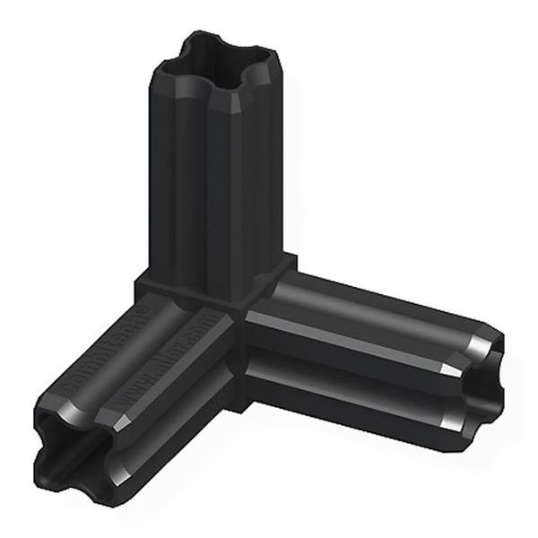 ALFER GIUNTURA AD ANGOLO A 90° A 3 PERNI NERA MM23,5