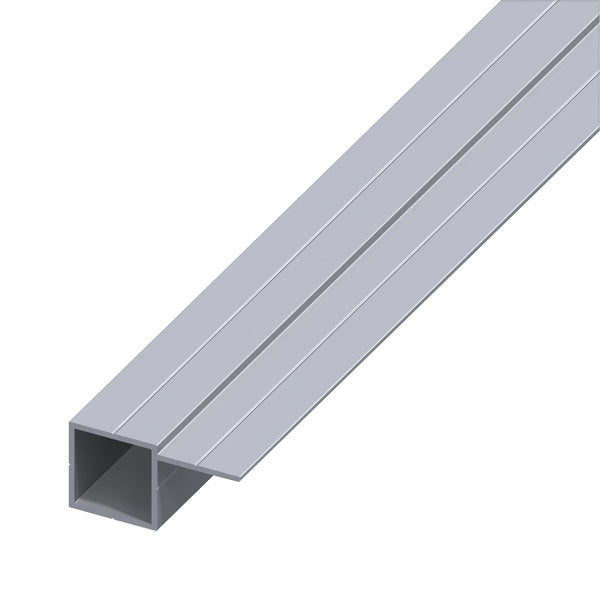 ALFER TUBO QUADRATO 1 LATO SFALSATO ALLUMINIO NATURALE MM23,5X1,5 MT1