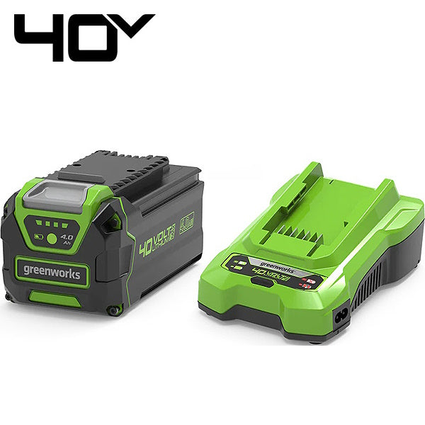 GREENWORKS STARTER KIT CARICABATTERIE + BATTERIA GSK40B4 40V 4AH