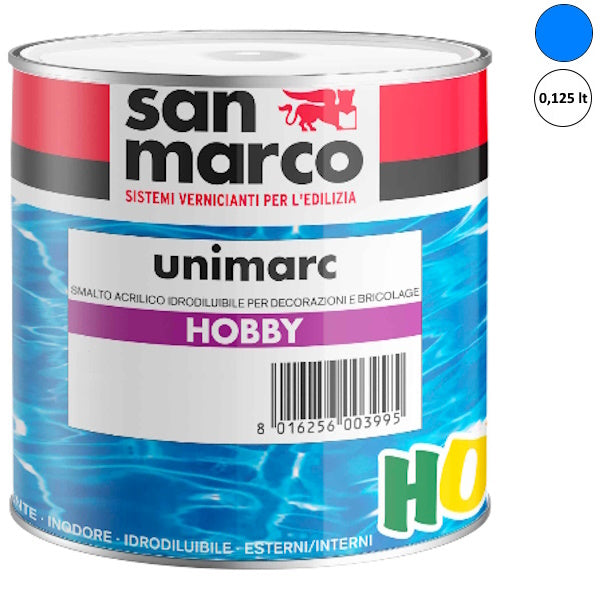 SAN MARCO UNIMARC HOBBY SMALTO ACRILICO AZZURRO LT 0,125