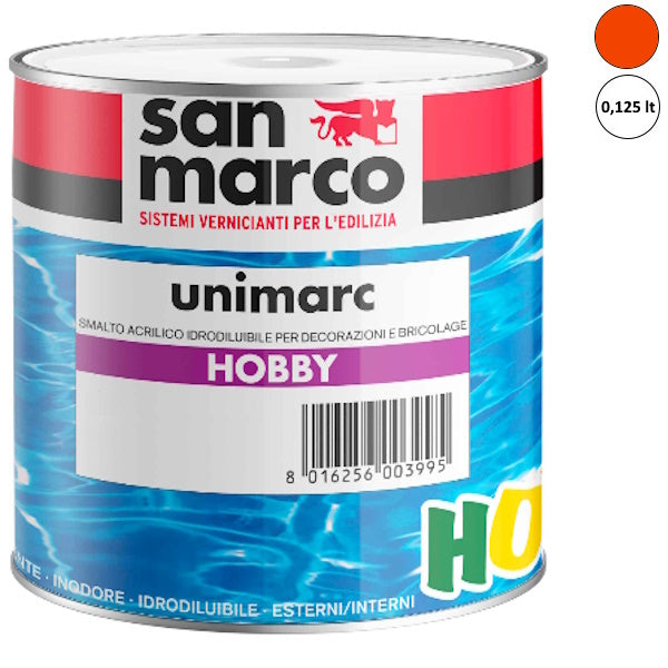 SAN MARCO UNIMARC HOBBY SMALTO ACRILICO ARANCIO LT 0,125
