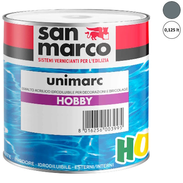 SAN MARCO UNIMARC HOBBY SMALTO ACRILICO ARGENTO LT 0,125