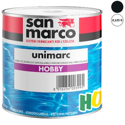 SAN MARCO UNIMARC HOBBY SMALTO ACRILICO NERO LUCIDO LT 0,125