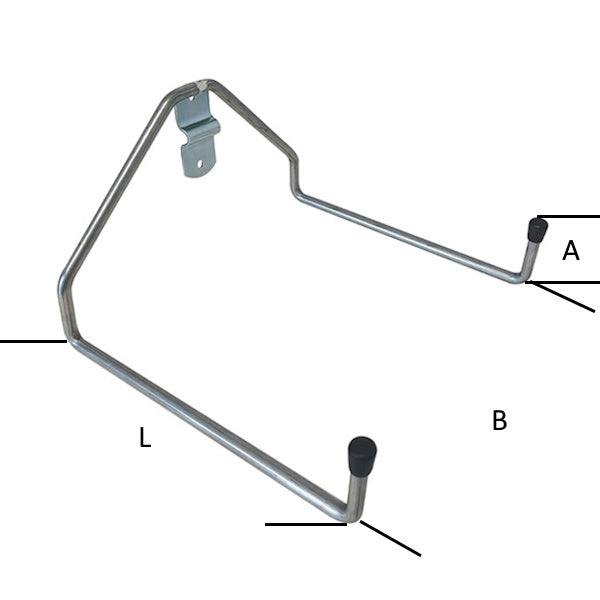 MINUTEX PORTATUTTO DA PARETE A L DOPPIO MM200X50X200 IN ACCIAIO ZINCATO