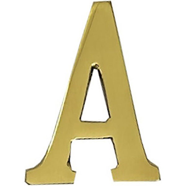 COTTALI LETTERA CIVICA IN OTTONE LUCIDO CON PIOLI "A" DA MM50