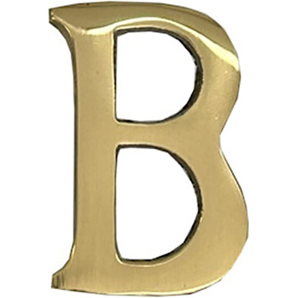 COTTALI LETTERA CIVICA IN OTTONE LUCIDO CON PIOLI "B" DA MM50
