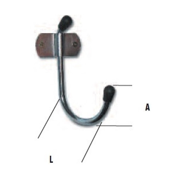 MINUTEX GANCIO DA PARETE TONDO MM 80X50 IN ACCIAIO ZINCATO BIANCO