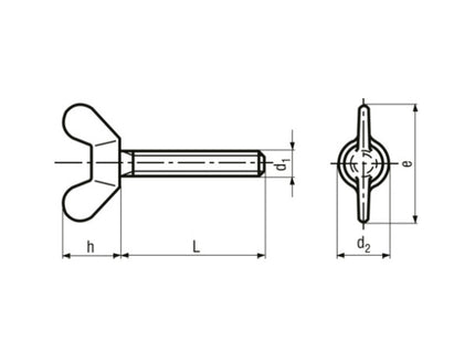 VITE AD ALETTE ZINCATA BIANCA M 8X30 DIN 316