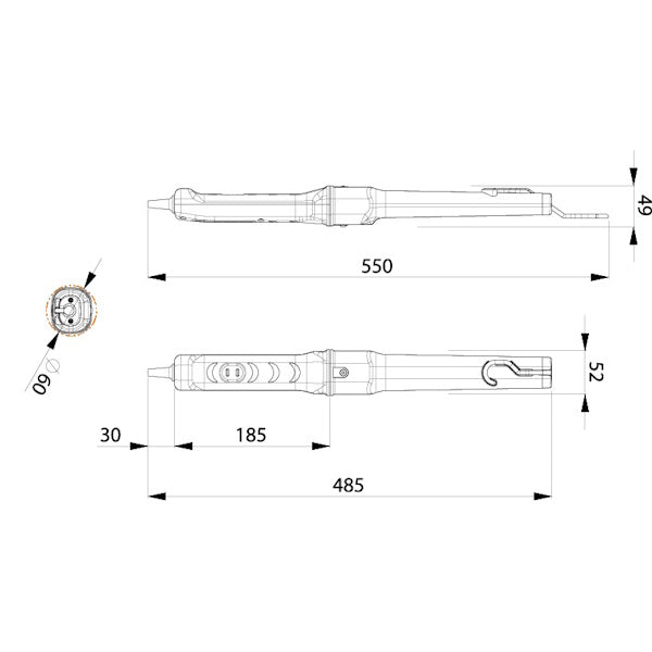 ZECA PORTALAMPADA PORTATILE CON TUBO FLUORESCENTE 11W 24V SENZA CAVO