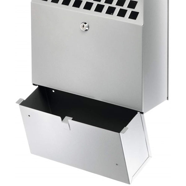 DURABLE POSACENERE DA PARETE IN METALLO 4L ARGENTO METALLIZZATO