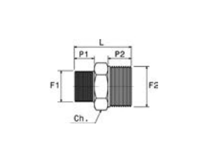ANI ART. 33/N4 1/4"MX1/4"M NIPPLO DI COLLEGAMENTO MASCHIO BLISTER PZ2