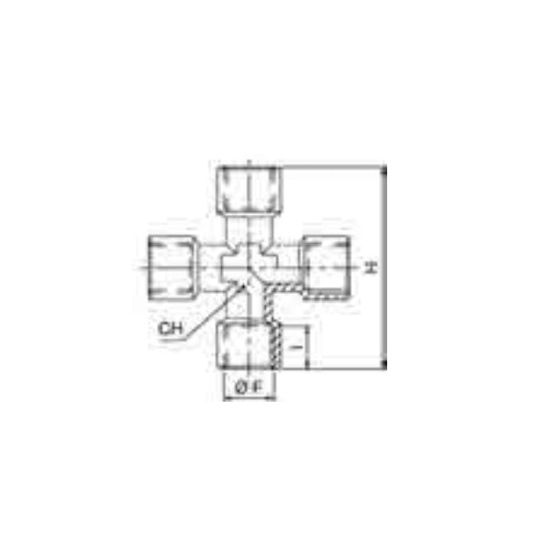 ANI ART. 34/H F RACCORDO A CROCE FILETTATO FEMMINA