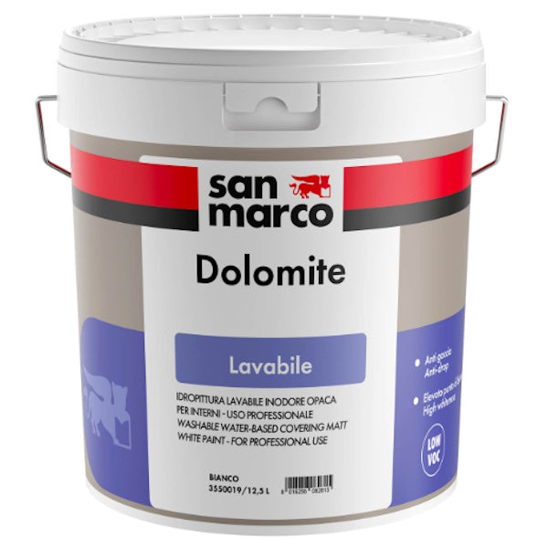 SAN MARCO DOLOMITE BIANCO OPACO LT12,5 IDROPITTURA LAVABILE