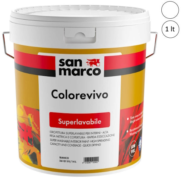 SAN MARCO COLOREVIVO BIANCO LT 1 IDROPITTURA SUPERLAVABILE
