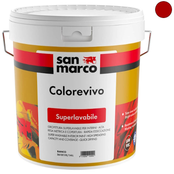 SAN MARCO COLOREVIVO ROSSO DUCALE LT 1 IDROPITTURA SUPERLAVABILE
