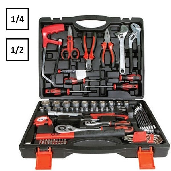 FUMASI VALIGETTA CON 89 UTENSILI E BUSSOLE DA 1/4"-1/2"
