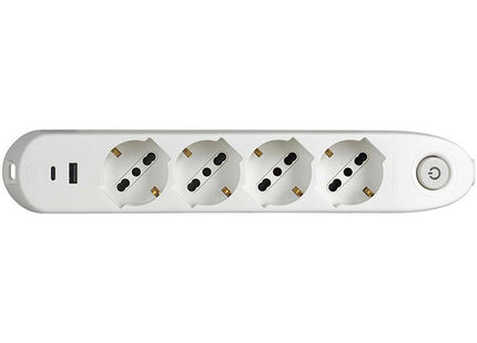 BTICINO MULTIPRESA POKER 4 PRESE CAVO DA MT1,5 SPINA 16A BIANCO