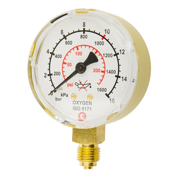 MUJELLI MANOMETRO D.MM63 16BAR G1/4"RAD OSSIGENO