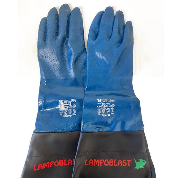 GUANTI PER SABBIATURA MOD. LAMPOBLAST COLORE BLU/NERO TG L