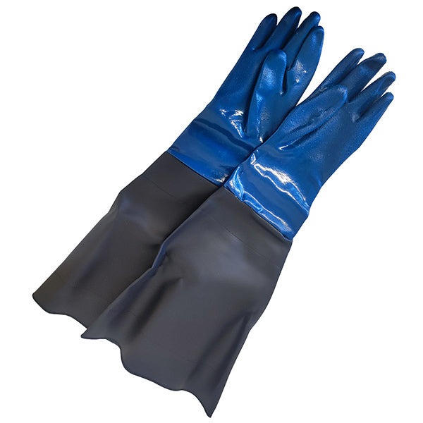 GUANTI PER SABBIATURA MOD. LAMPOBLAST COLORE BLU/NERO TG L