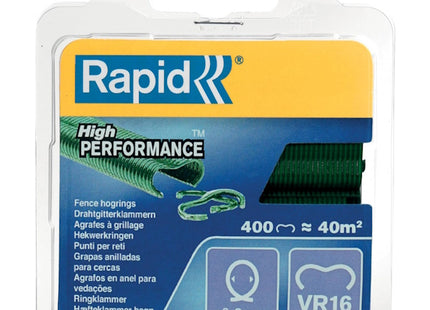 RAPID PUNTI PER RETI VR16 PLASTIFICATI VERDI BLISTER DA PZ400