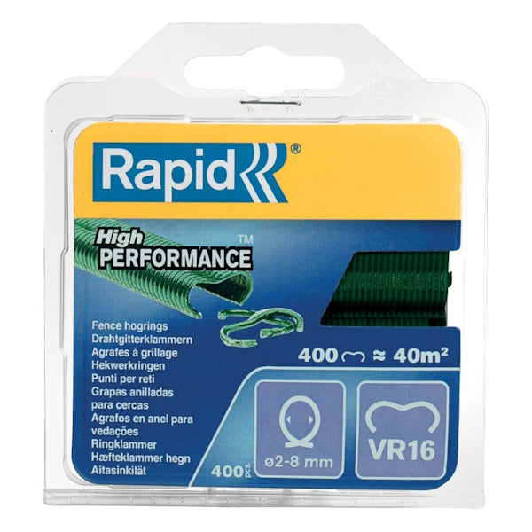 RAPID PUNTI PER RETI VR16 PLASTIFICATI VERDI BLISTER DA PZ400