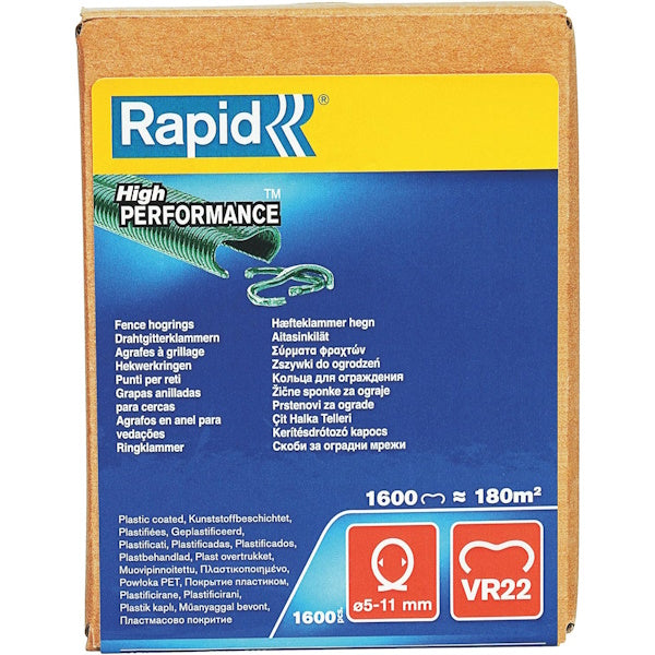 RAPID PUNTI PER RETI VR22 PLASTIFICATI VERDI SCATOLA DA PZ1600