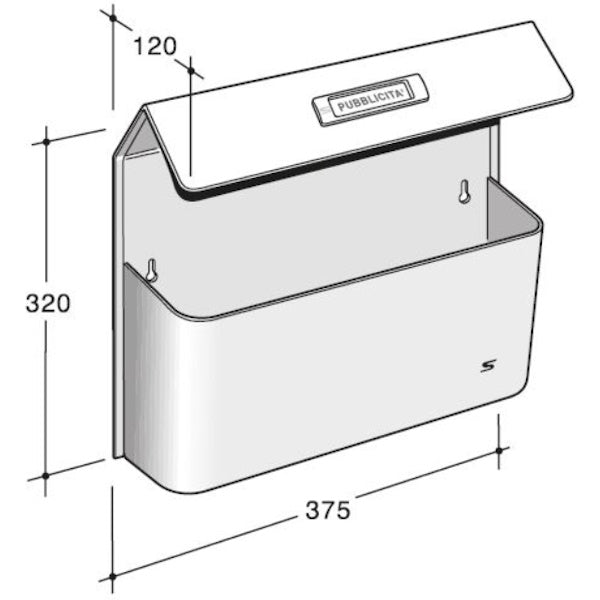 SILMEC CESTO PORTA PUBBLICITA' MOD. BIMETAL MAXI COLORE ROSSO