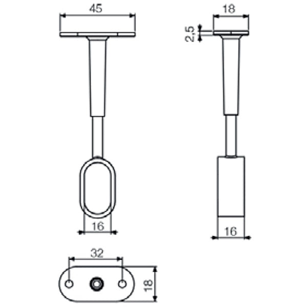 METAL STYLE REGGITUBO REGOLABILE APERTO IN ZAMA PER TUBI OVALI CROMATO