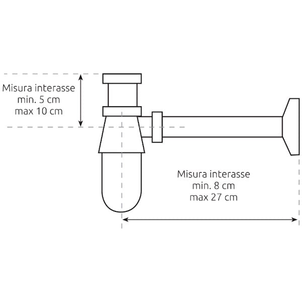 BEL-FER SIFONE IN OTTONE CROMATO PER ART. 42/PR - 42/PRX - 42/PRQ