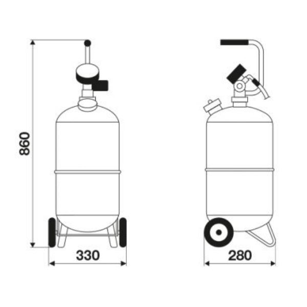 RAASM ASPIRATORE OLIO ESAUSTO SERBATOIO LT24 CARRELLATO E KIT SONDE