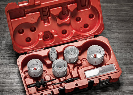 MILWAUKEE SEGHE A TAZZA BI-METALLICHE KIT PZ17 D.MM20-76 CON ACCESSORI
