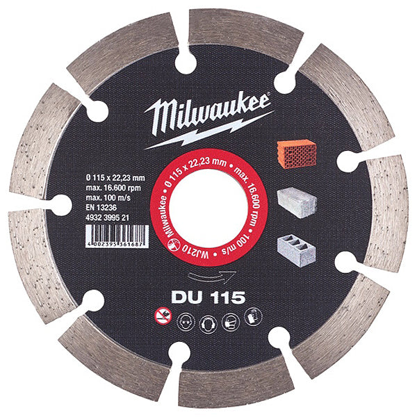 MILWAUKEE DISCO DIAMANTATO A SETTORI D.MM115X22,23 MOD. DU115