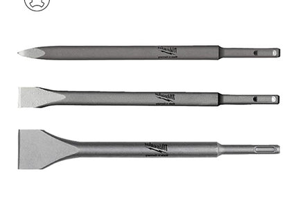 MILWAUKEE SET 3 SCALPELLI SDS-PLUS A PUNTA/PIATTO/LARGO DA MM250