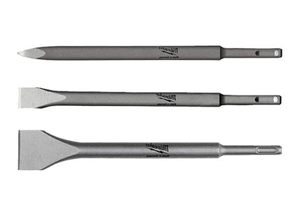 MILWAUKEE SET 3 SCALPELLI SDS-PLUS A PUNTA/PIATTO/LARGO DA MM250