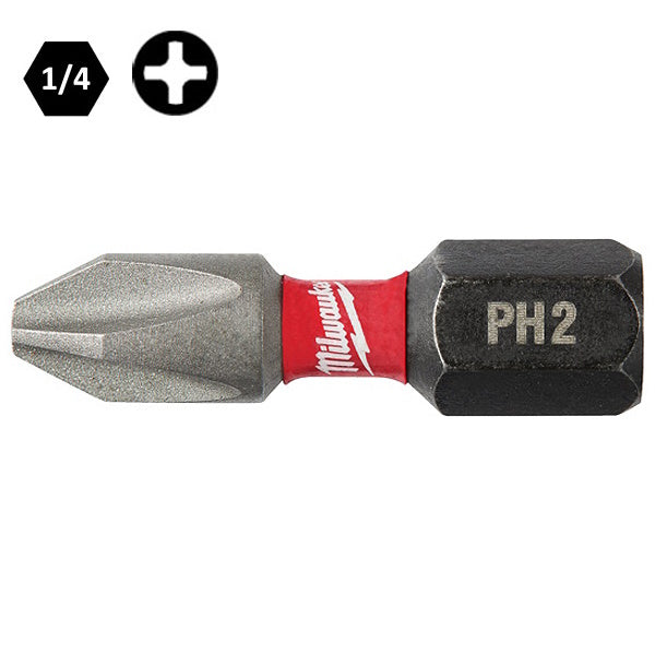 MILWAUKEE INSERTI BITS PER VITI A CROCE PHILLIPS PH2X25MM CONF.PZ25