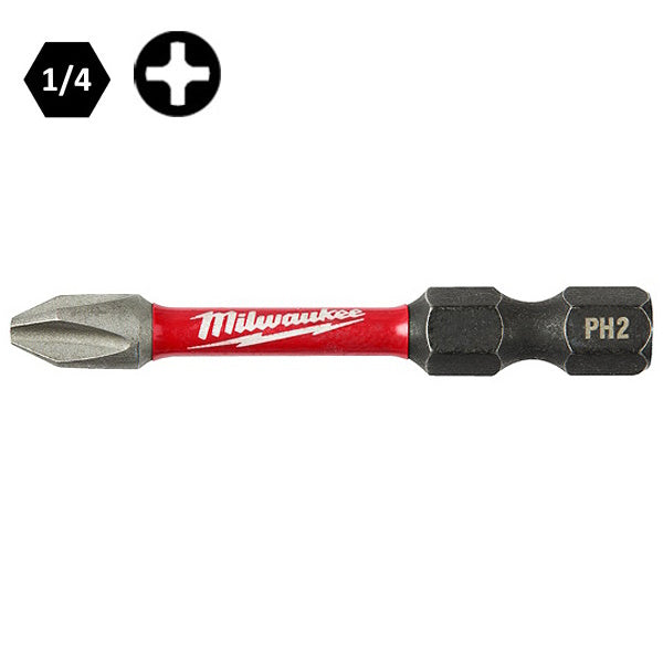 MILWAUKEE INSERTI BITS PER VITI A CROCE PHILLIPS PH2X50MM CONF.PZ 1