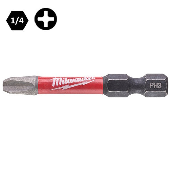 MILWAUKEE INSERTI BITS PER VITI A CROCE PHILLIPS PH3X50MM CONF.PZ 1