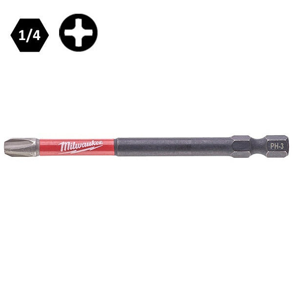 MILWAUKEE INSERTI BITS PER VITI A CROCE PHILLIPS PH3X90MM CONF.PZ 1