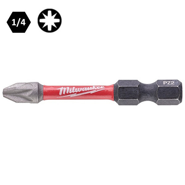 MILWAUKEE INSERTI BITS PER VITI A CROCE POZIDRIV IMPRONTA PZ DA MM50