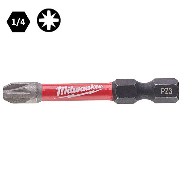 MILWAUKEE INSERTI BITS PER VITI A CROCE POZIDRIV PZ3X50MM CONF.PZ 1