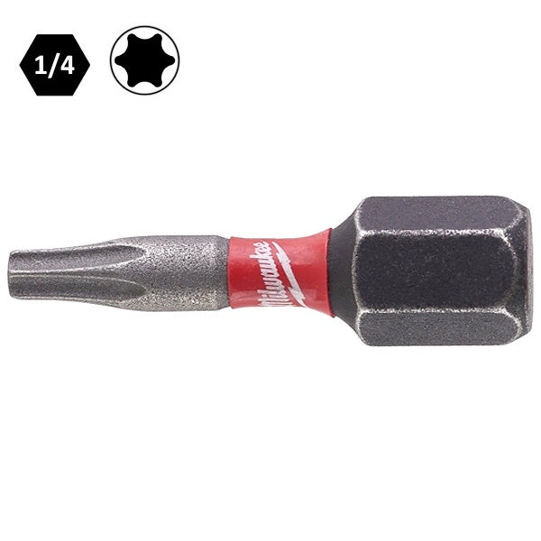 MILWAUKEE INSERTI BITS PER VITI TORX DA MM25 ATTACCO 1/4"