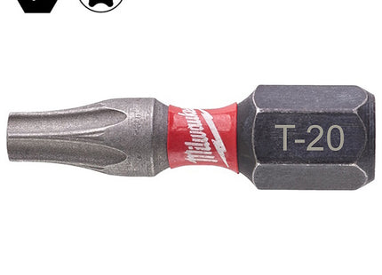 MILWAUKEE INSERTI BITS PER VITI TORX DA MM25 ATTACCO 1/4&quot;