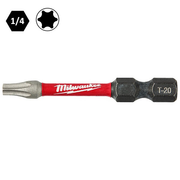 MILWAUKEE INSERTI BITS PER VITI TORX T20X50MM ATTACCO 1/4" CONF.PZ 1
