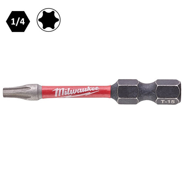 MILWAUKEE INSERTI BITS PER VITI TORX T15X50MM ATTACCO 1/4" CONF.PZ1