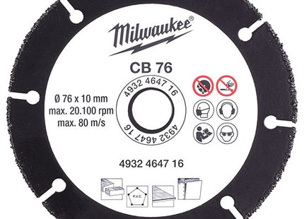 MILWAUKEE DISCO DA TAGLIO CON RIPORTO IN CARBURO D.MM125X1,0X22,23 CB