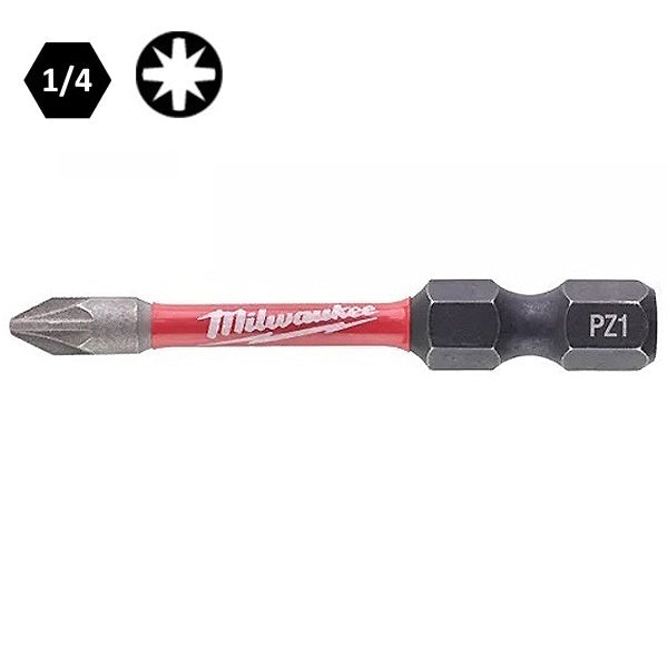 MILWAUKEE INSERTI BITS PER VITI A CROCE POZIDRIV IMPRONTA PZ DA MM50