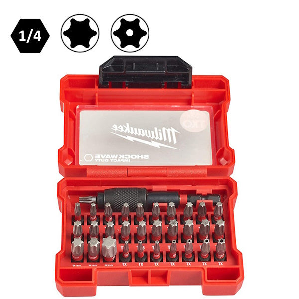 MILWAUKEE SET INSERTI BITS TORX CON PORTAINSERTI IN BOX PZ32