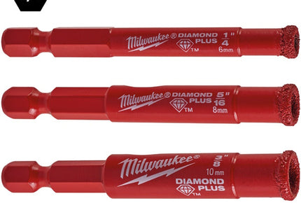 MILWAUKEE SET PUNTE DIAMANTATE DIAMOND PLUS A SECCO/UMIDO D.MM6-8-10X55