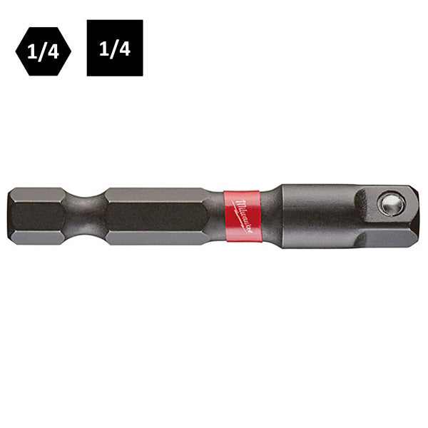 MILWAUKEE ADATTATORE PER AVVITATORI AD IMPULSI 1/4" HEX QUADRO 1/4"